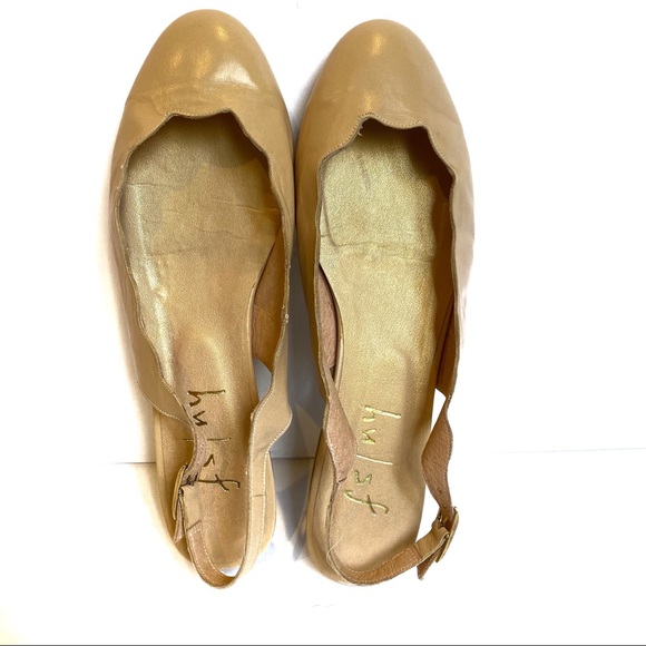 | fs/ny | tan scalloped slingback flats - Picture 2 of 8